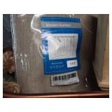 Assorted Home Goods Including Trash Bin, Shower Curtain, and Picnic Set