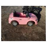 Set of 2 Kids Electric Ride-On Cars - Pink Coupe & Black SUV
