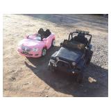 Set of 2 Kids Electric Ride-On Cars - Pink Coupe & Black SUV