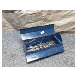 Vintage Buick Blue Metal Toolbox with Mixed Wrenches