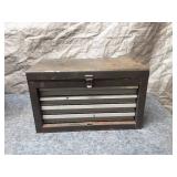 Used Metal Toolbox with Assorted Hand Tools