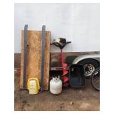 Used Ice Auger with Drill Bit, Propane Tank, and Sled
