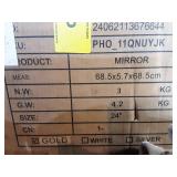 Brand New Garvee Gold Circle 24-Inch HD Round Bathroom Mirror with Assorted Linens and Rugs