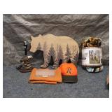 Outdoor Themed Gift Set with Bear Decor, Cap, Blanket and More