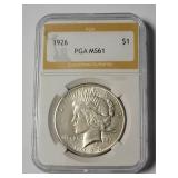 1926 PGA  MS61 Peace Dollar  (1,939,000 minted)