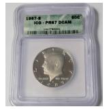 1987-S Kennedy Half Dollar PR67 D Cameo
