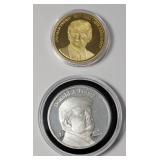 Donald Trump 1 Oz. Silver Round Cased / (Bonus) Donald Trump Commemorative Coin in Case