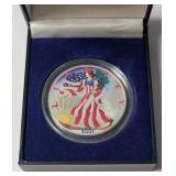 2001 1 Oz. Silver Liberty Colorized Dollar - American Eagle