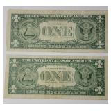 2  - 1963 Barr Dollars   (These Notes are considered very collectible due to Joseph Barr