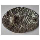 Ram Sheep Silver Plated Belt Buckle with Turquoise Stones - Very Nice