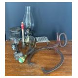 Vintage Oil Lamp, Jars, Ice Clamp and More!