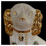 Pair of Vintage Floral / Chintz Staffordshire Dog Figurines