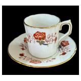 Four Teacups with Saucers by Delft, Royal Crown Derby, Japanese Lithophane Teacup and More