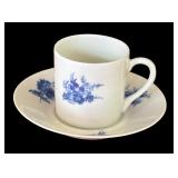 Four Teacups with Saucers by Delft, Royal Crown Derby, Japanese Lithophane Teacup and More