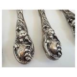 Antique Sterling Silver Vanity Set including an Antique Sterling Silver Curling Iron