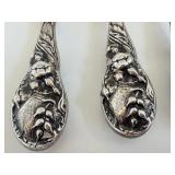 Antique Sterling Silver Vanity Set including an Antique Sterling Silver Curling Iron