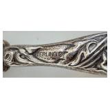 Antique Sterling Silver Vanity Set including an Antique Sterling Silver Curling Iron