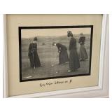 Antique 1886 Framed Lady Golfers Black and White Photographic Print