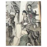 Pair of Faux Bamboo Gilded Framed Japanese Hand Colored Woodblock Prints