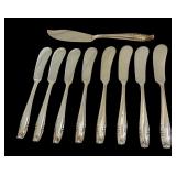 Eight Wallace Stradivari Sterling Silver Spreaders and Butter Knife