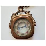 Antique Victorian Gold Filled Compass with Fob Chain and Brooch