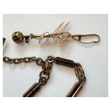 Antique Victorian Gold Filled Compass with Fob Chain and Brooch