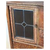 Antique Console / Buffet with Leaded Glass Doors