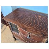 Antique Console / Buffet with Leaded Glass Doors
