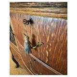 Antique Console / Buffet with Leaded Glass Doors