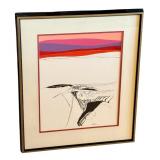 Framed Original Acrylic Painting entitled Layered in Reds