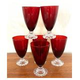 Anchor Hocking Royal Ruby Boopie Footed Glasses