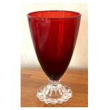 Anchor Hocking Royal Ruby Boopie Footed Glasses