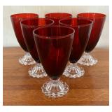 Anchor Hocking Royal Ruby Boopie Footed Glasses