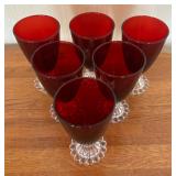 Anchor Hocking Royal Ruby Boopie Footed Glasses