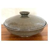 Signed Handcrafted Pottery Covered Dish
