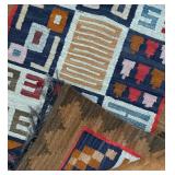 Vintage Hand Woven Rug with Inca Calendar Design