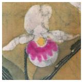 Quilted Wall Framed Wall Hanging Depicting a Lady Slipper