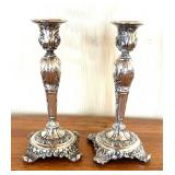 Pair of Elegant Silver Plated Candle Holders