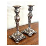 Pair of Elegant Silver Plated Candle Holders