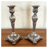 Pair of Elegant Silver Plated Candle Holders