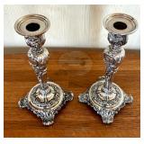 Pair of Elegant Silver Plated Candle Holders