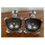 Pair of Elegant Silver Plated Candle Holders