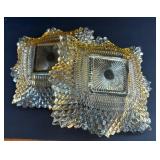 Vintage Amber Glass Saw Tooth Edged Candy Dishes