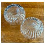 Two Atlantis Crystal Votive Candle Holders