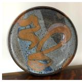 Three Artisan Crafted Pottery Plates