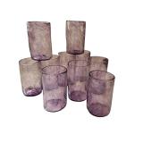 Set of 10 Lavender Colored Hand Blown Glass Tumblers
