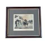 Jean-Louis Meissonier 1860 Pencil-Signed Etching by Paul Edme LeRat Men Horses