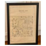 Antique 1898 Framed Mounds View Township Map