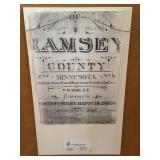 Antique 1898 Framed Mounds View Township Map