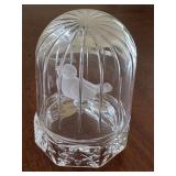 Vintage Hofbauer Crystal Bird in Glass Dome